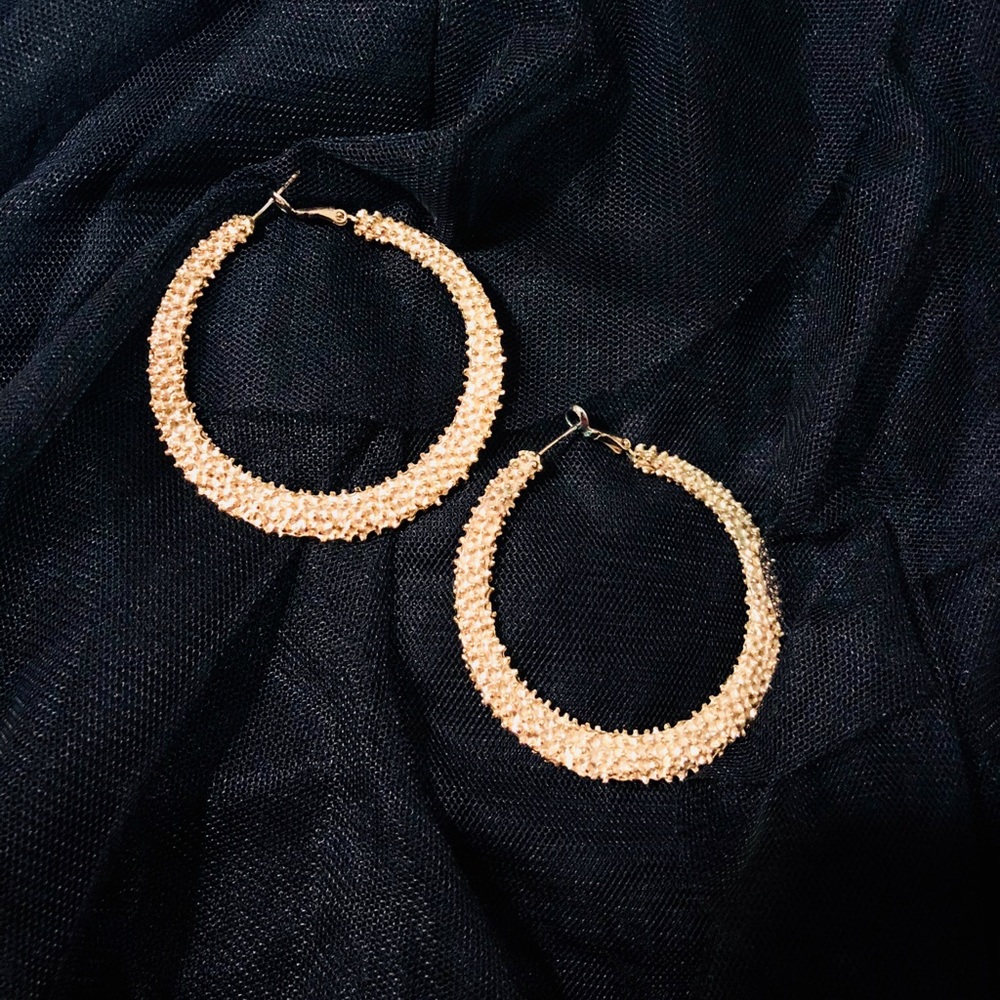 Natasha Gold Textured Hoops!